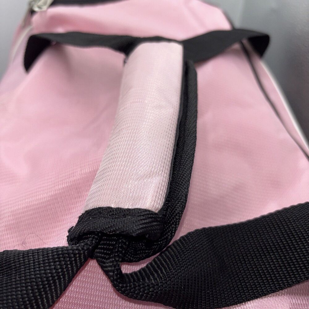 Nike Woman Pink Duffle Bag Black Strap Active Gym Travel 22" L x`12"W x12" H - Picture 11 of 16